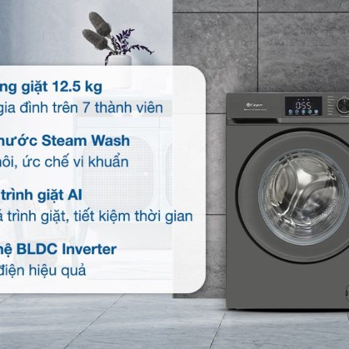 Máy Giặt Casper WF-D125VGR1 12.5Kg Inverter Cửa Trước Chính Hãng Giá Tốt Tại Hải Phòng
