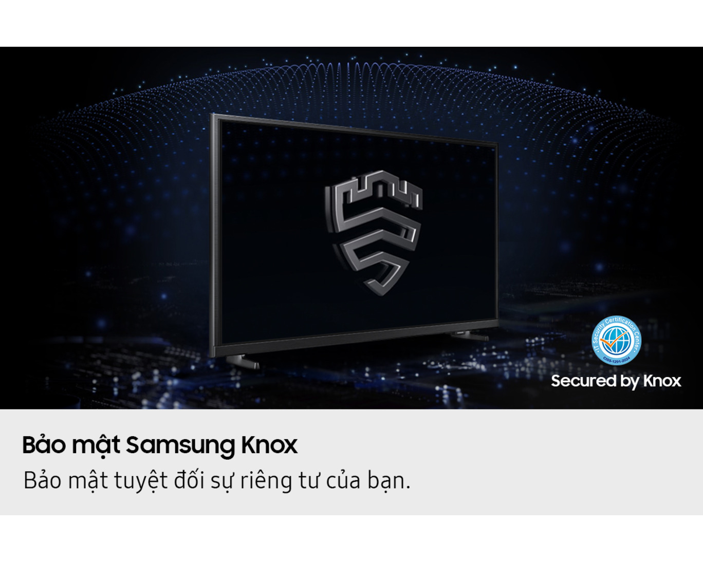 vn-qled-tv-qa65q7f5akxxv-a-multi-layered-security-solution-is-creating-a-dome-like-enclosure-behind-a-tv-that-s-secured-by-knox--the-screen-features-the-samsung-knox-emble